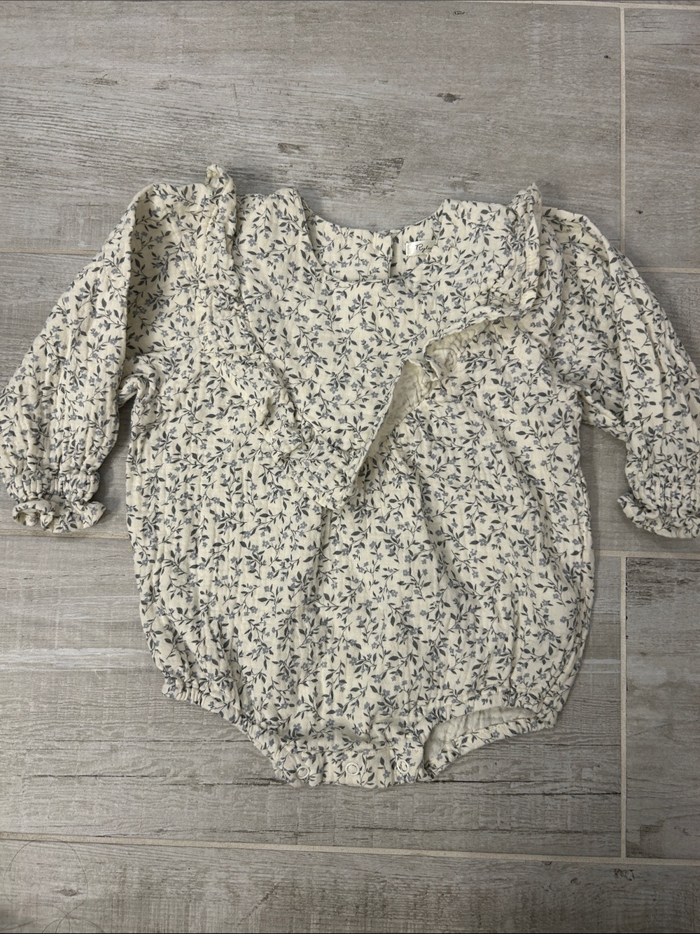 Rylee + Cru Cream Floral Ruffle One-Piece